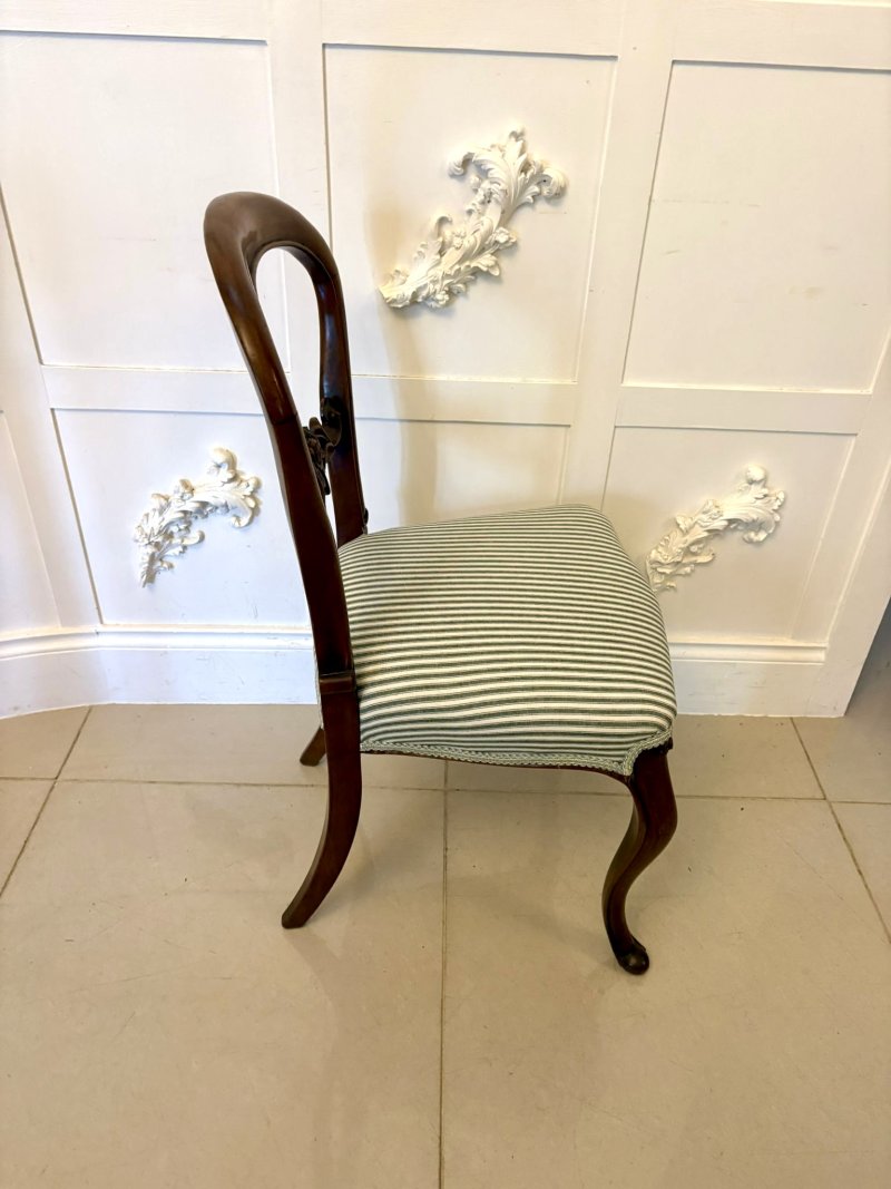 Set of 6 Antique Victorian Quality Carved Mahogany Balloon Back Dining Chairs - Image 7